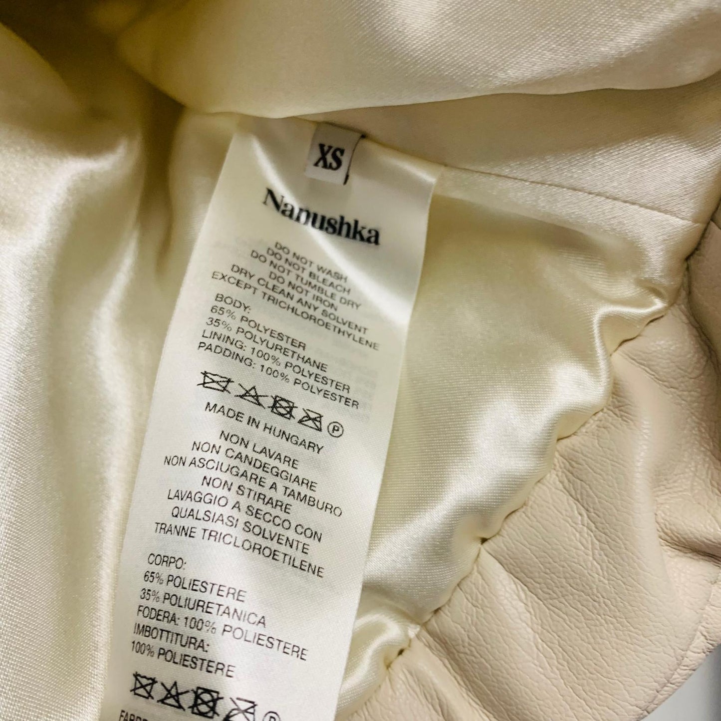 NANUSHKA Beige Ladies Puffer Cropped Long Sleeve Collared Coat UK XS NEW
