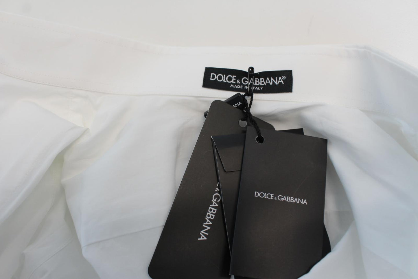 DOLCE & GABBANA Ladies White Embellished Tuxedo Cotton Shirt IT40 UK8 NEW