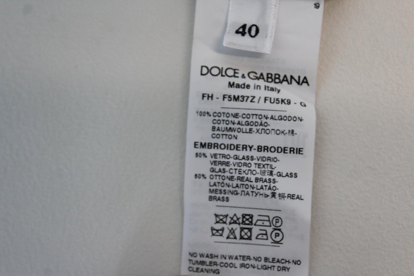DOLCE & GABBANA Ladies White Embellished Tuxedo Cotton Shirt IT40 UK8 NEW