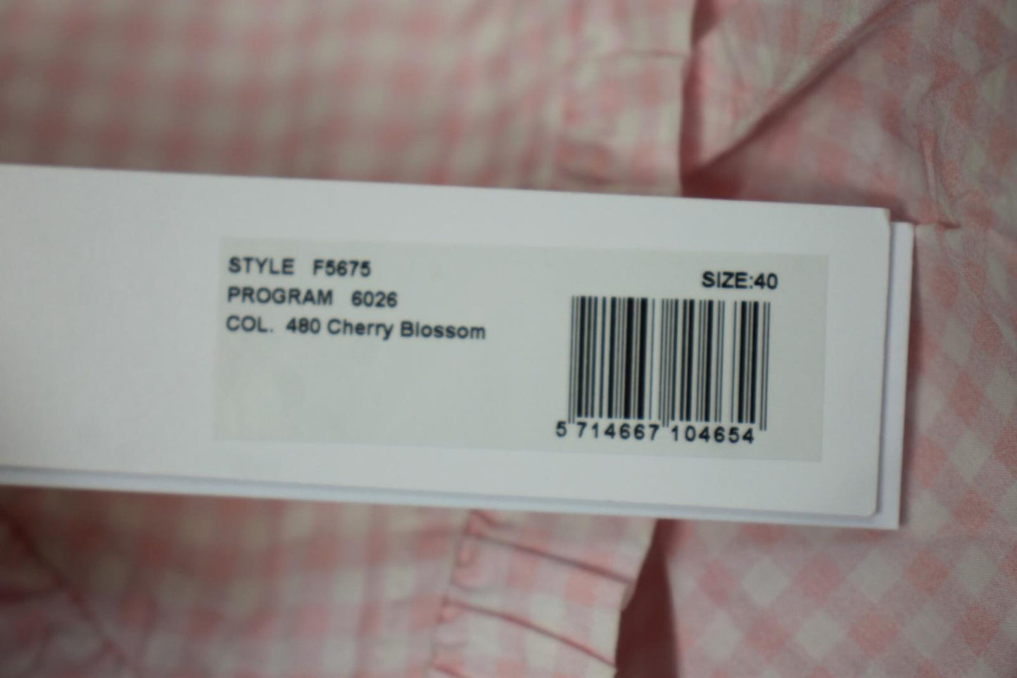 GANNI Ladies Pink & White Cotton Check Puff Sleeve Knee Length Dress UK12 NEW