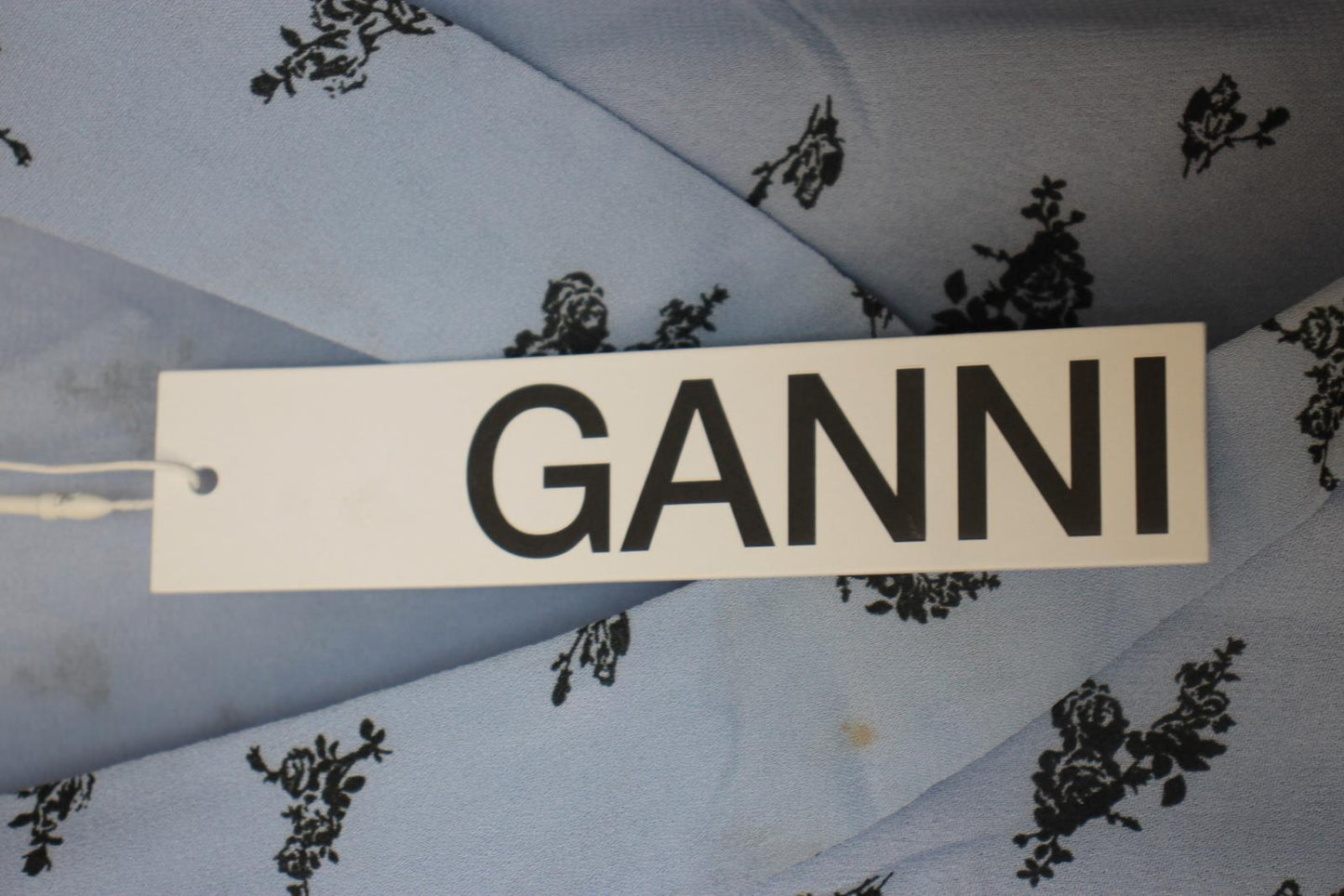 GANNI Ladies Blue 3/4 Sleeve Maxi Wrap Dress EU32 UK4 NEW