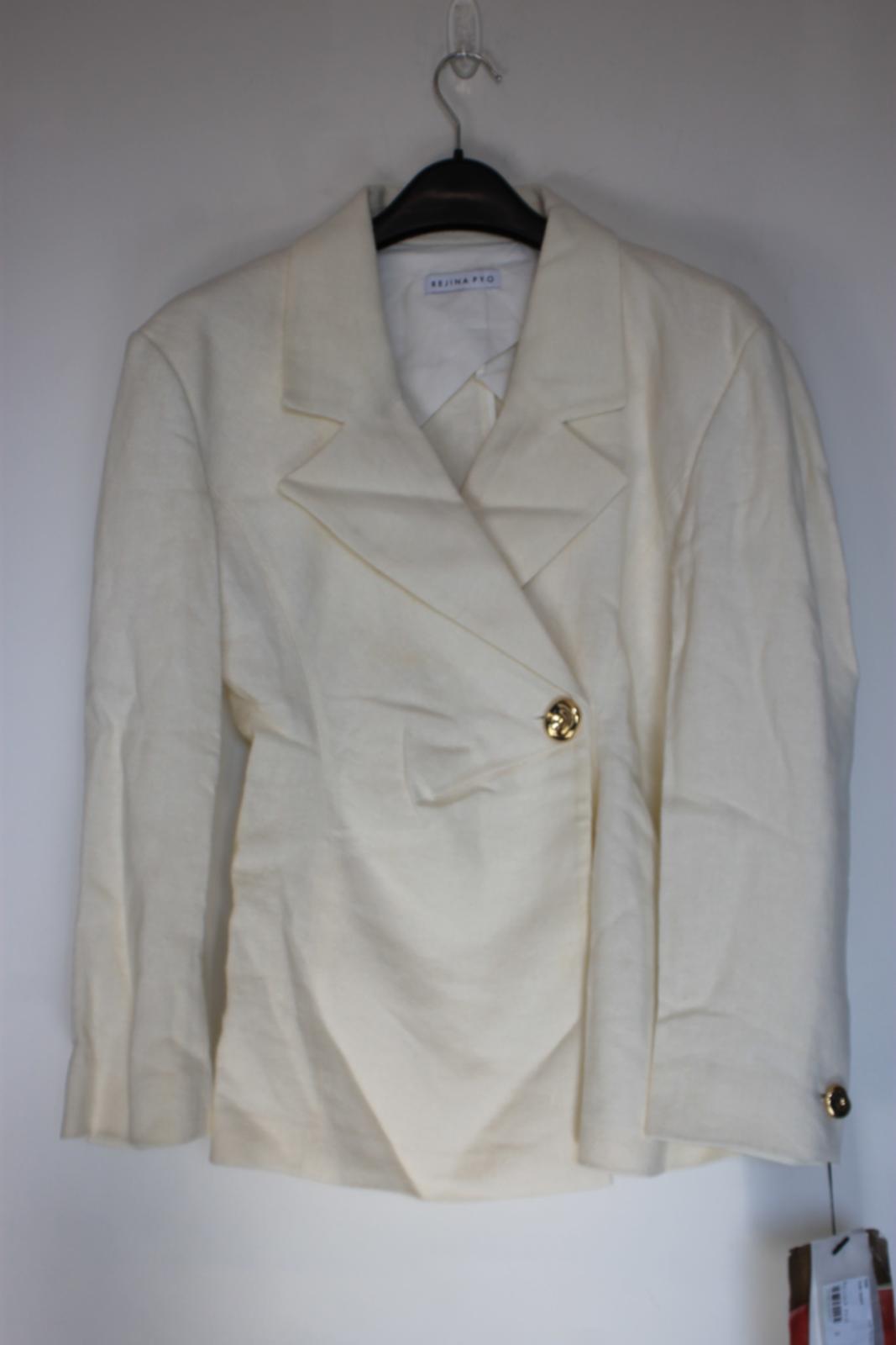 REJINA PYO Ladies Cream Linen/Cotton Twill Jodie Jacket Size S NEW