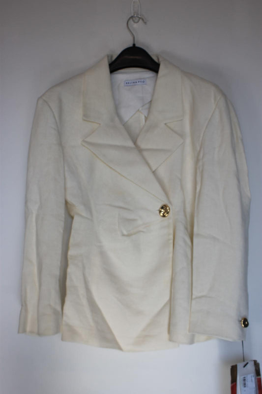 REJINA PYO Ladies Cream Linen/Cotton Twill Jodie Jacket Size S NEW