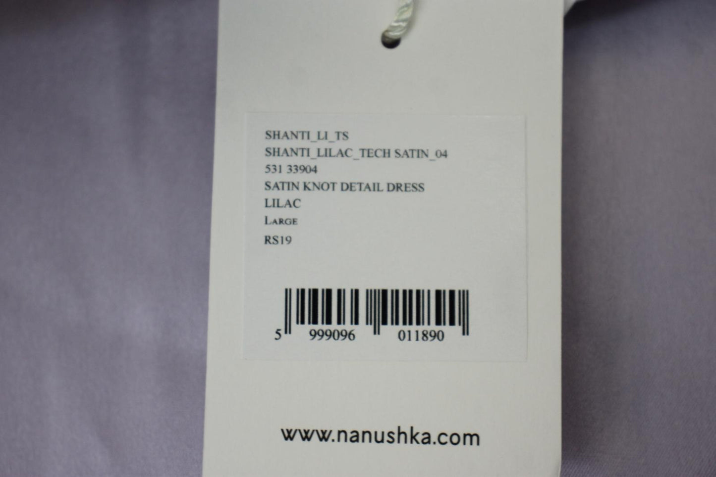 NANUSHKA Ladies Lilac Satin Knot Detail Sleeveless Midi Dress L NEW