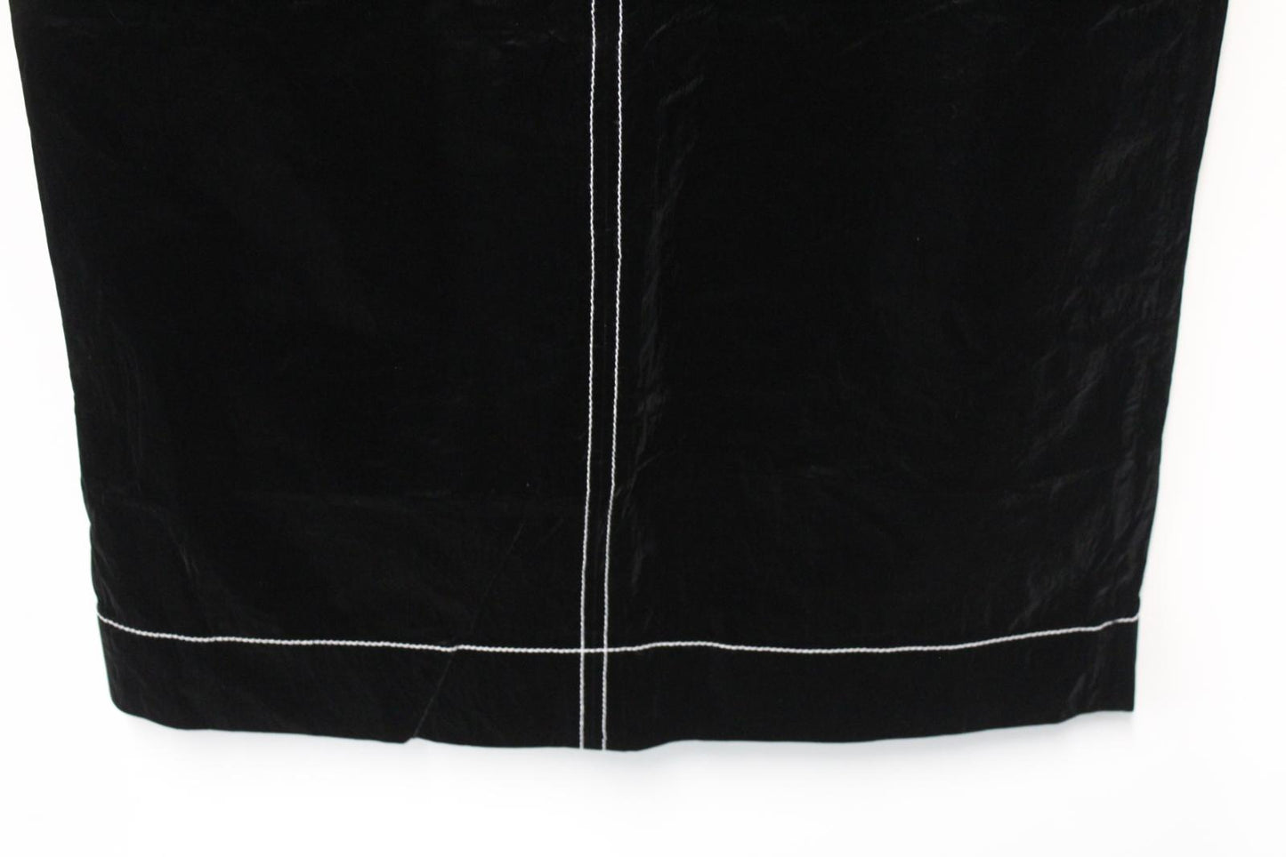 REJINA PYO Ladies Black Crinkle Coated Shell Taylor Midi Pencil Skirt UK12 NEW