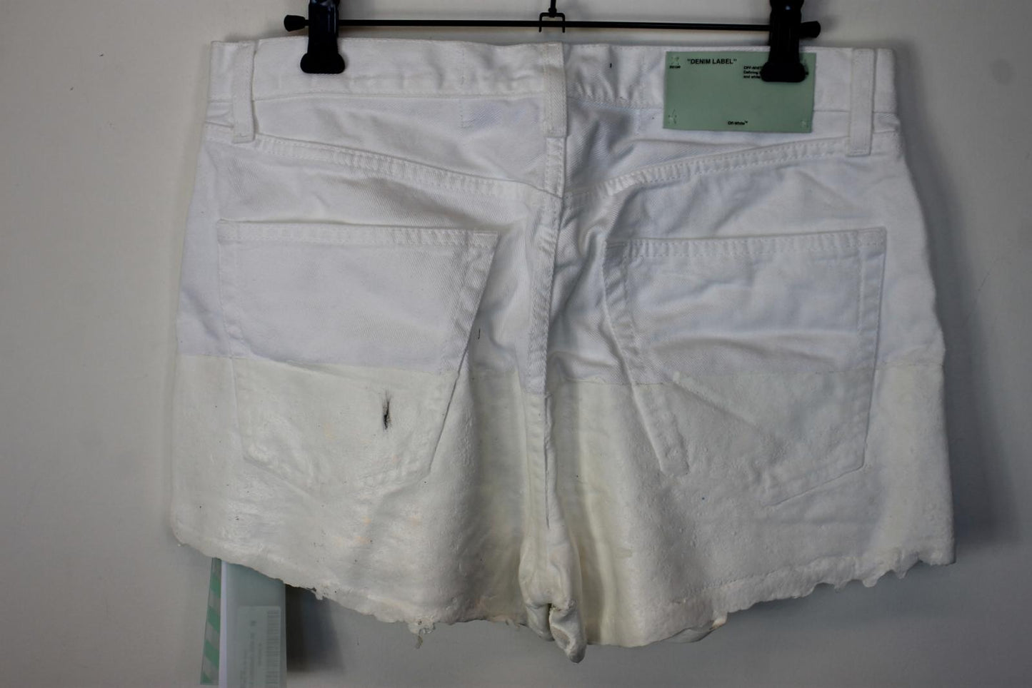 OFF-WHITE Ladies White Cotton Denim Cut-Off Shorts Size 28 NEW
