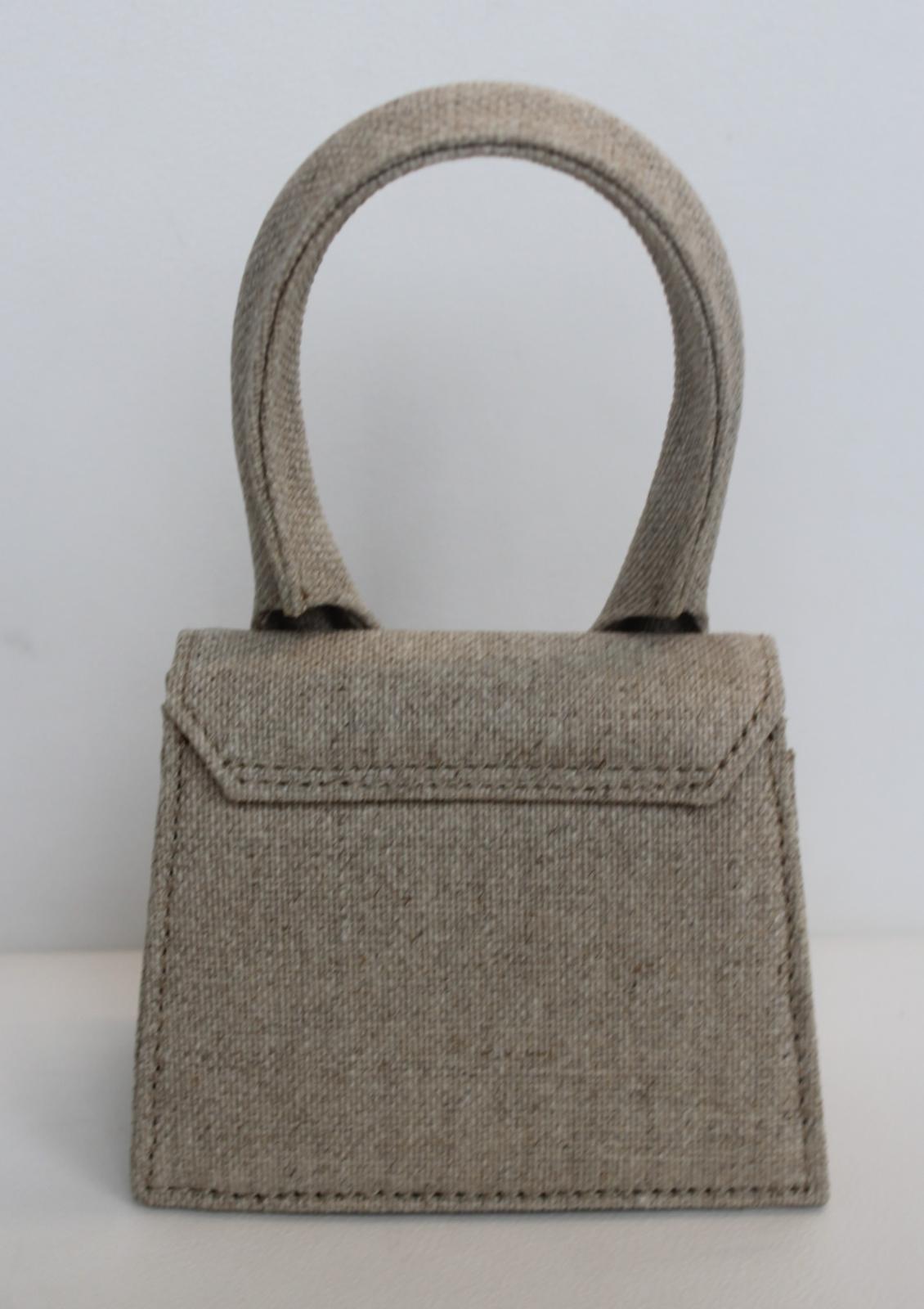 JACQUEMUS Ladies Le Chiquito Beige Canvas Mini Tote Bag 12 x 10 x 6cm NEW