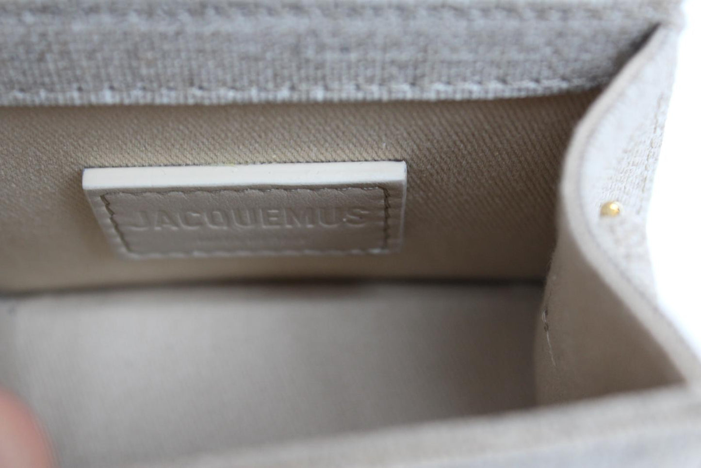 JACQUEMUS Ladies Le Chiquito Beige Canvas Mini Tote Bag 12 x 10 x 6cm NEW