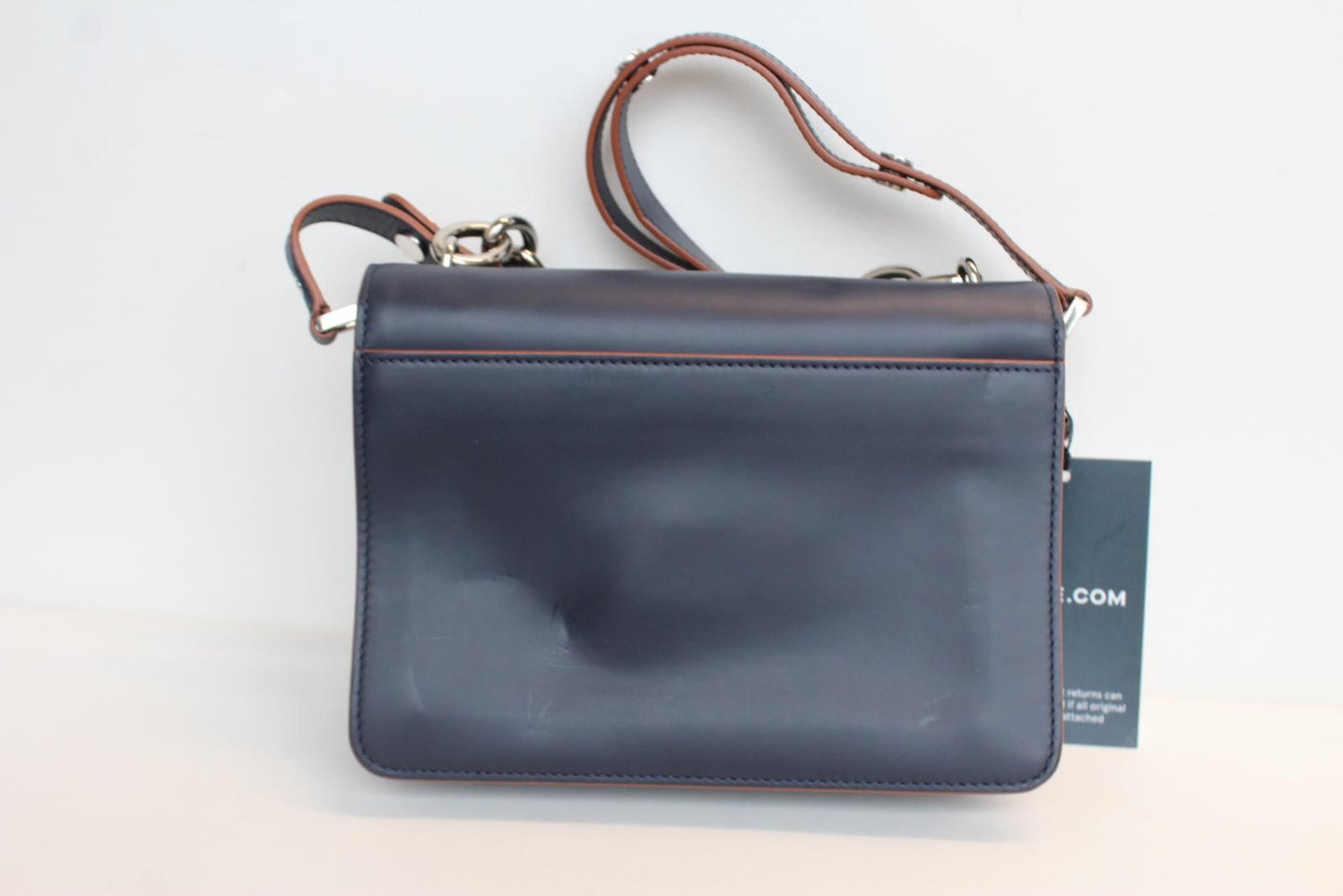 MARNI Ladies Navy Blue Leather Trunk Shoulder Bag One Size 23 x 16 x 6cm NEW