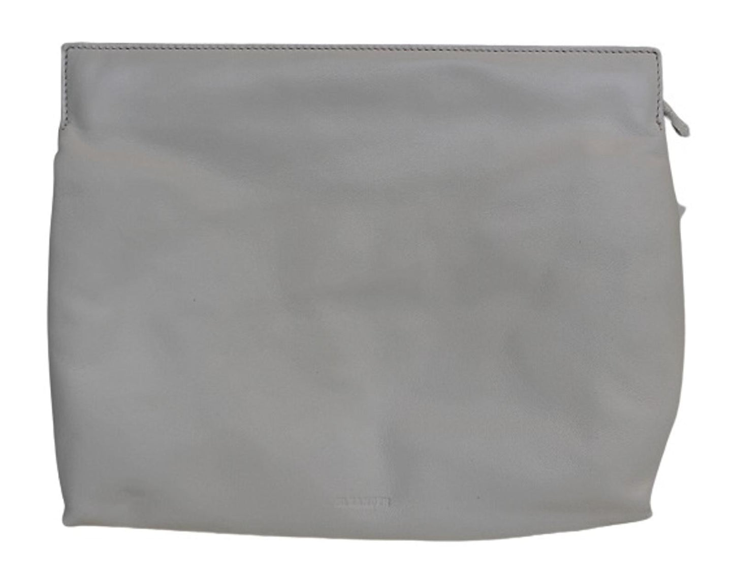 JIL SANDER Ladies Black White Leather Pouch Clutch Bag 26 x 21 x 4cm NEW