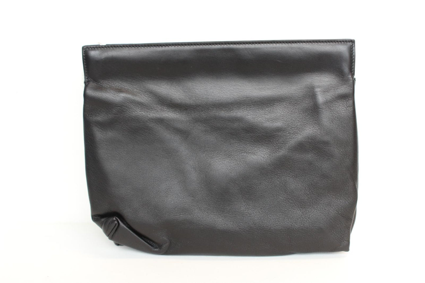 JIL SANDER Ladies Black White Leather Pouch Clutch Bag 26 x 21 x 4cm NEW