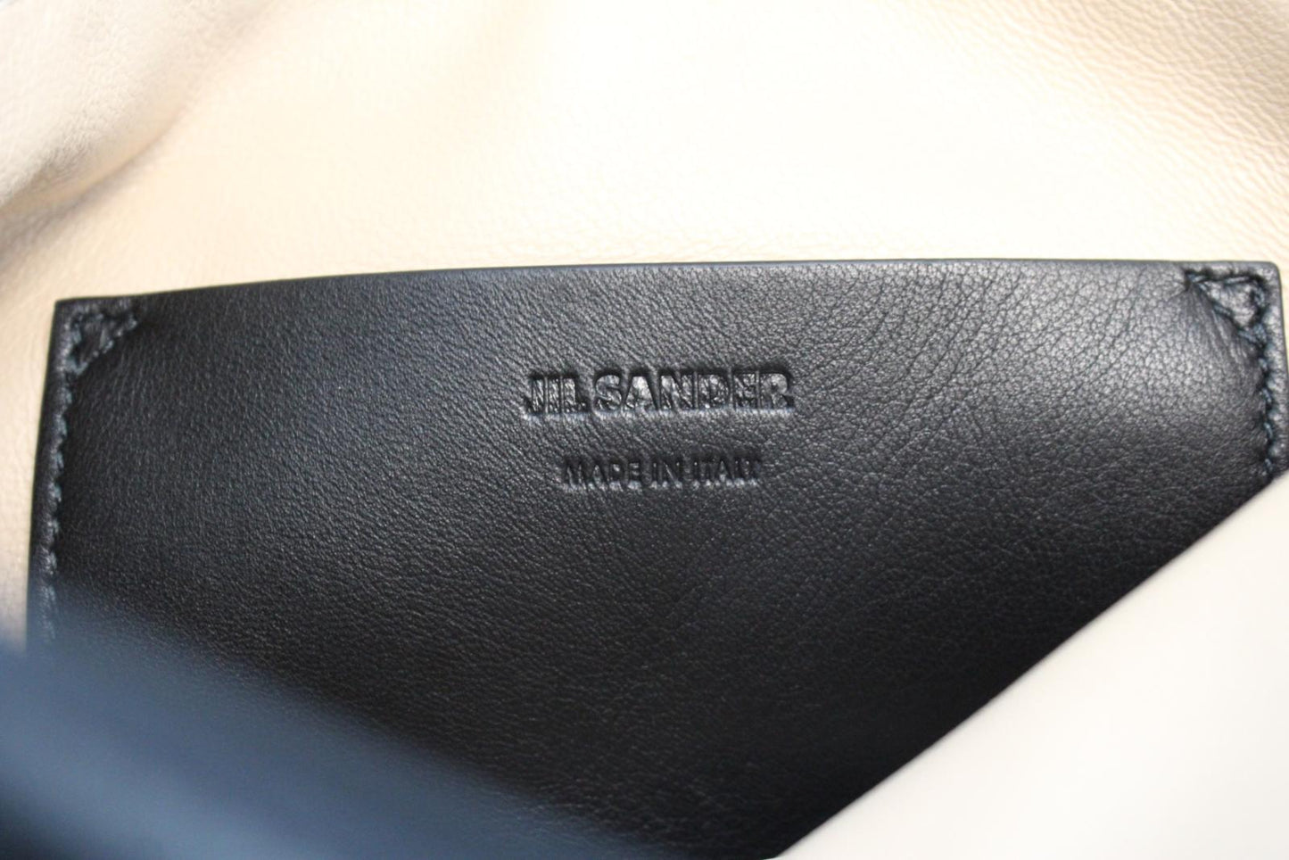 JIL SANDER Ladies Black White Leather Pouch Clutch Bag 26 x 21 x 4cm NEW