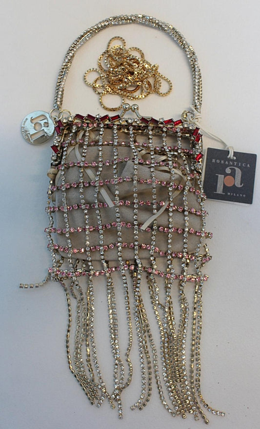 ROSANTICA Ladies Apollinaire Gold Tone Multi Crystal Bracelet Bag OS NEW