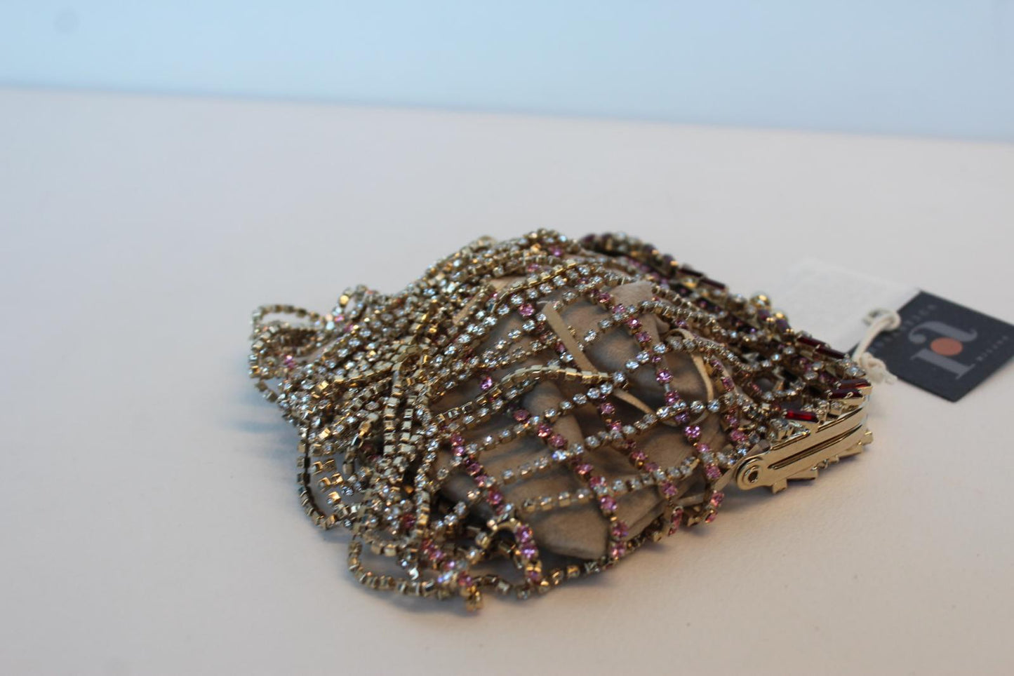 ROSANTICA Ladies Apollinaire Gold Tone Multi Crystal Bracelet Bag OS NEW