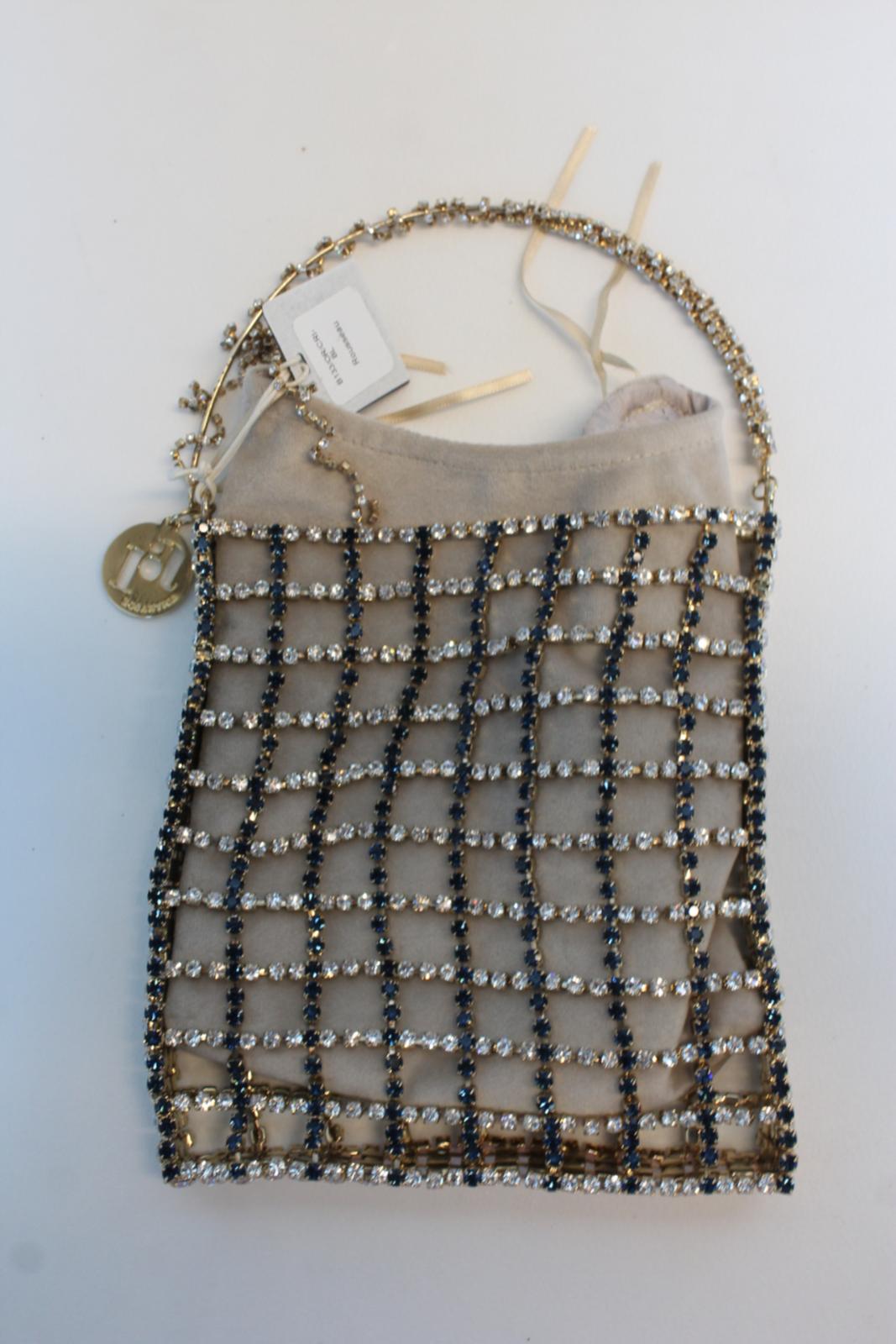 ROSANTICA Ladies Rousseau Gold Tone Multi Crystal Bracelet Bag OS NEW RRP645