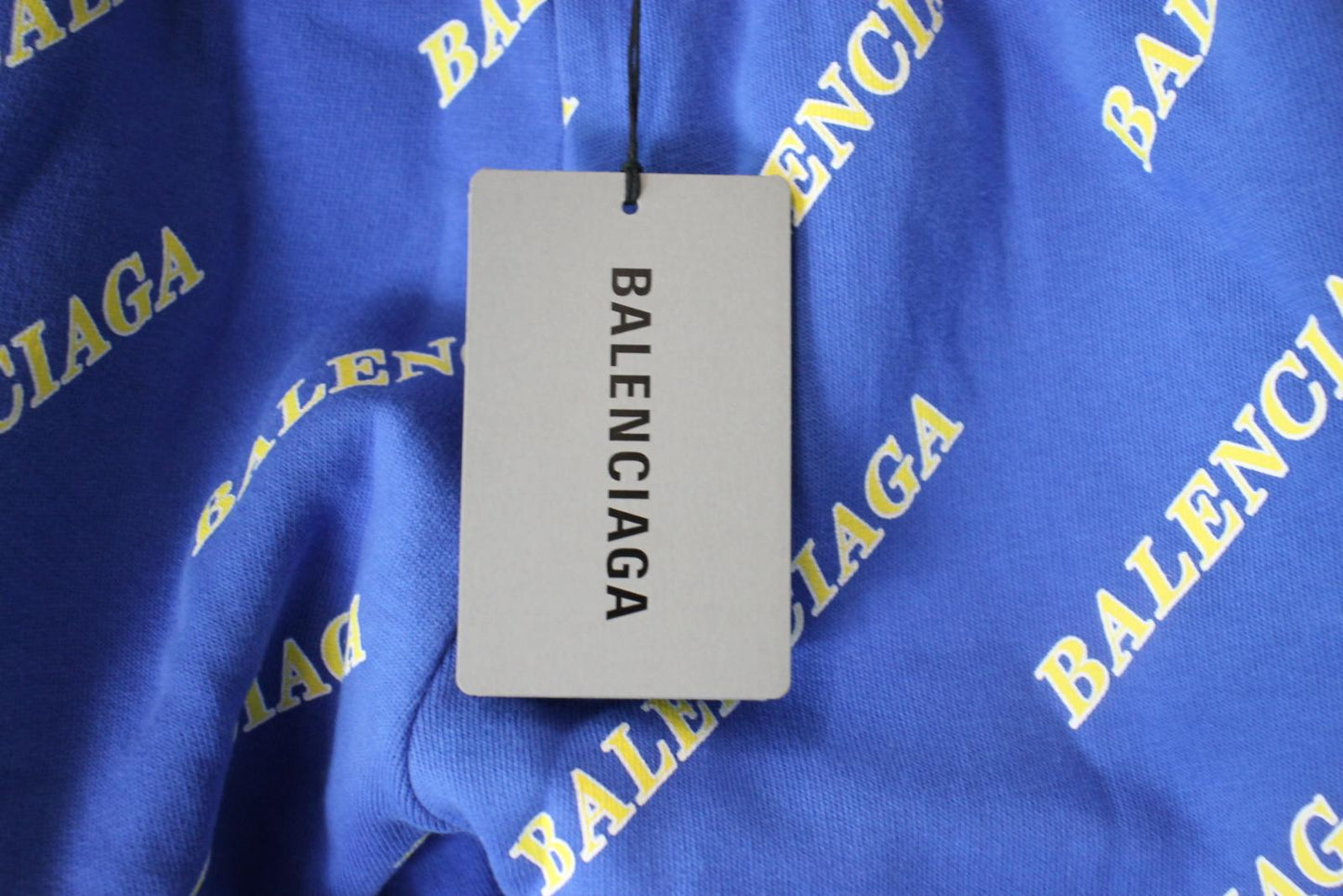 BALENCIAGA Ladies Blue Cotton All Over Logo Sweat Shorts EU36 UK8 BNWT