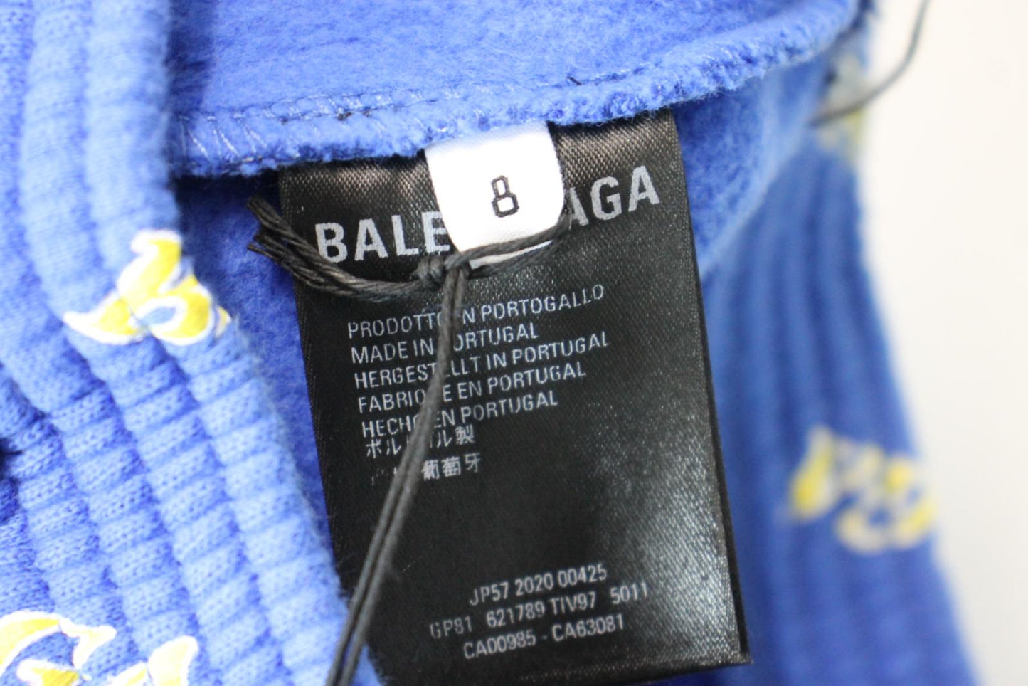 BALENCIAGA Ladies Blue Cotton All Over Logo Sweat Shorts EU36 UK8 BNWT