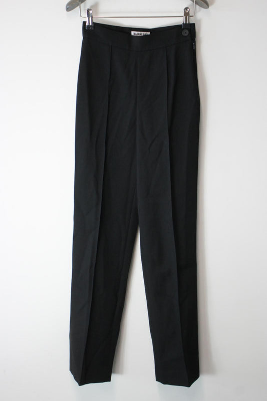 BALENCIAGA Ladies Black Wool High Waist Straight Dress Trousers EU34 UK6 BNWT
