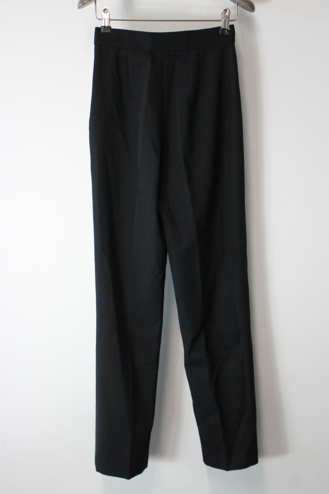BALENCIAGA Ladies Black Wool High Waist Straight Dress Trousers EU34 UK6 BNWT