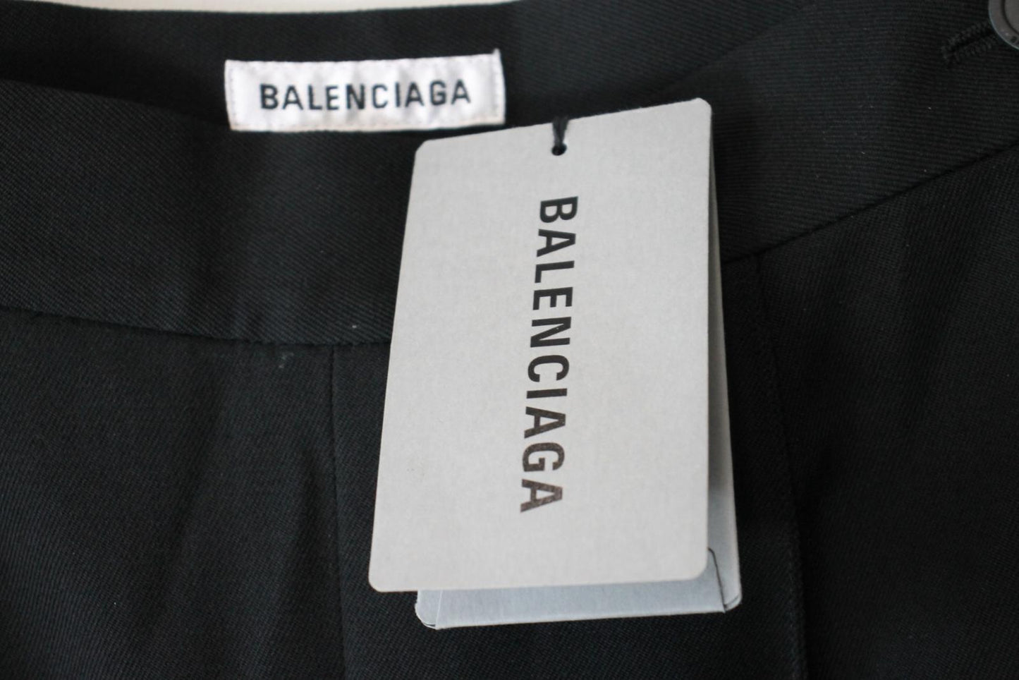 BALENCIAGA Ladies Black Wool High Waist Straight Dress Trousers EU34 UK6 BNWT