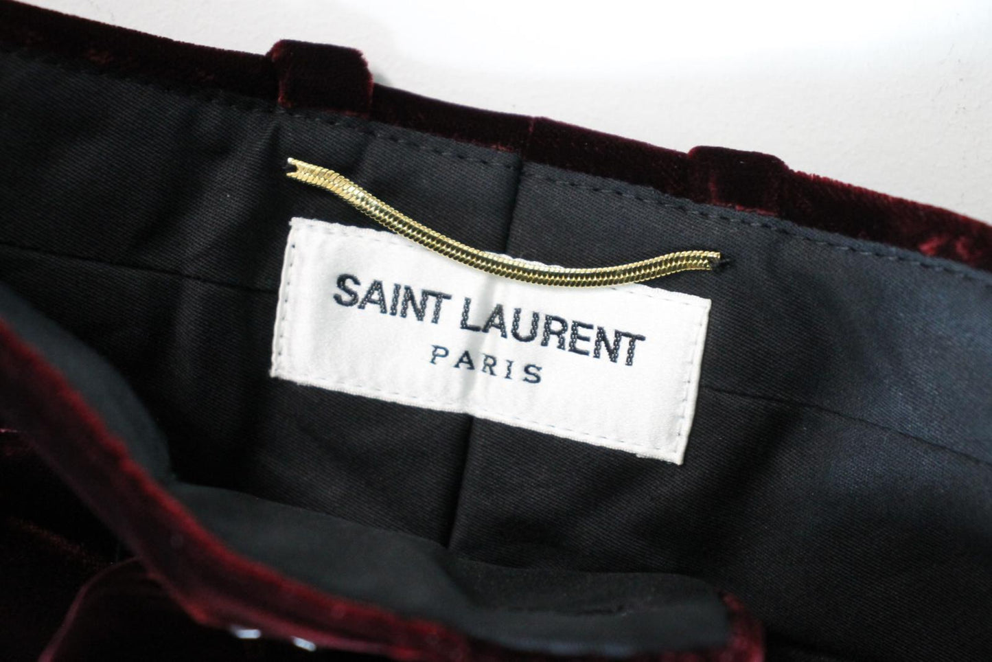 SAINT LAURENT Ladies Red Velvet 3/4 Length Trousers EU38 UK10 BNWT