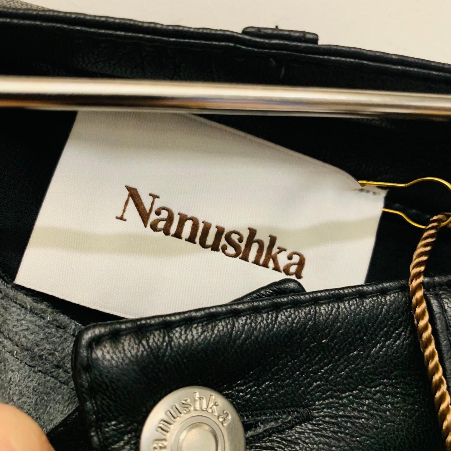 NANUSHKA Black Ladies Vegan Leather Five Pocket Pant Jeans UK XS NEW