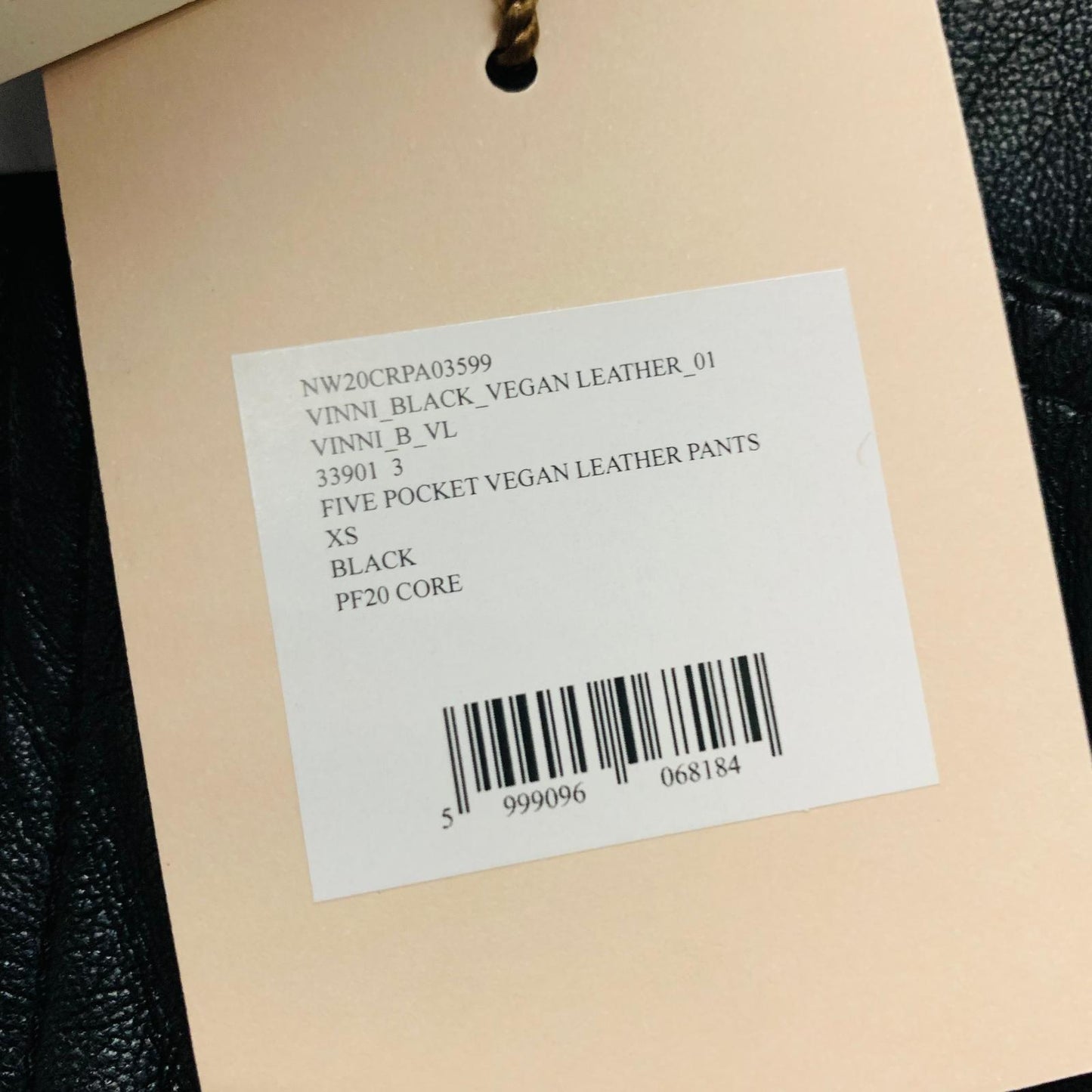 NANUSHKA Black Ladies Vegan Leather Five Pocket Pant Jeans UK XS NEW