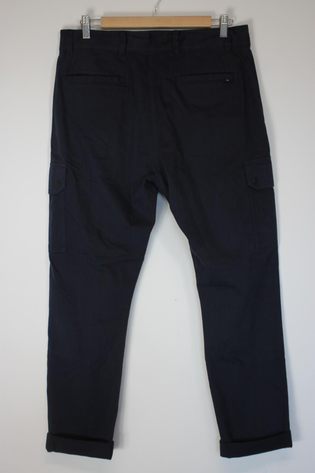 PAUL SMITH Men's Navy Blue Cotton Cargo Trousers Size 32" NEW