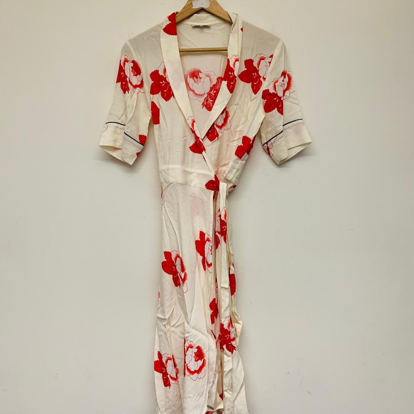 GANNI White Ladies Short Sleeve Collared A-Line Dresses Size UK 8 NEW