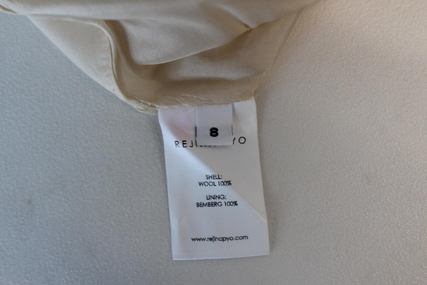 REJINA PYO Ladies Cream Ivory Zip Fly Pure Wool Trousers UK8 W26 L28 NEW