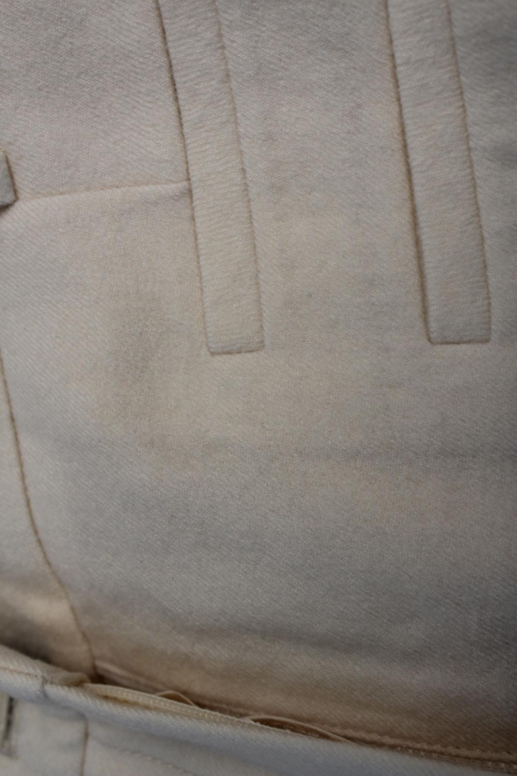 REJINA PYO Ladies Cream Ivory Zip Fly Pure Wool Trousers UK8 W26 L28 NEW
