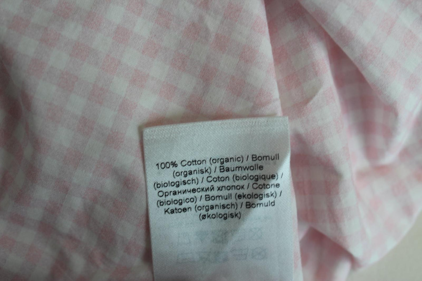 GANNI Ladies Pink White Check Puff Sleeve Cotton Top Blouse EU34 UK6 NEW