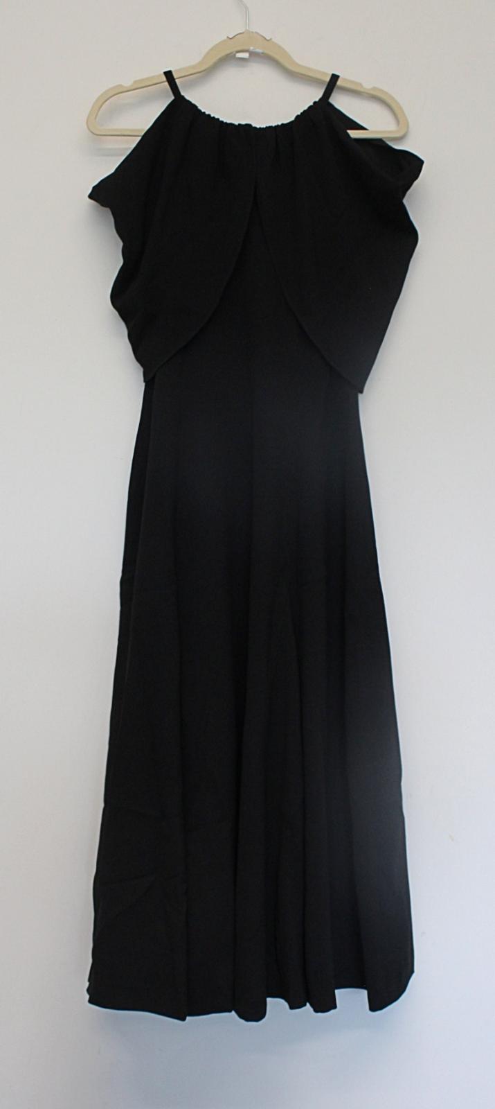 REJINA PYO Ladies Black Sleeveless Round Neck Rear Zip Midi Dress Size UK8 NEW