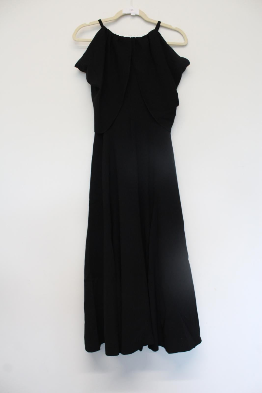 REJINA PYO Ladies Black Sleeveless Round Neck Rear Zip Midi Dress Size UK8 NEW