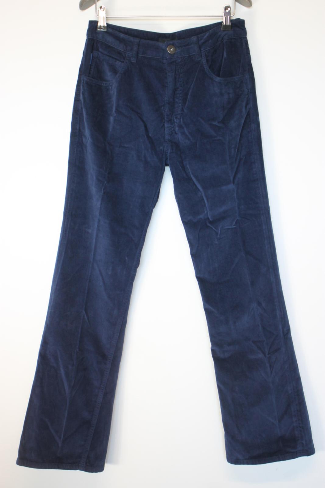 PRADA Ladies Navy Blue Cotton Velvet Bootcut Jeans Size 26 NEW