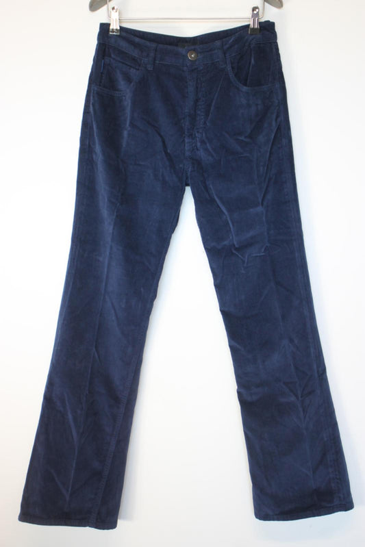 PRADA Ladies Navy Blue Cotton Velvet Bootcut Jeans Size 26 NEW