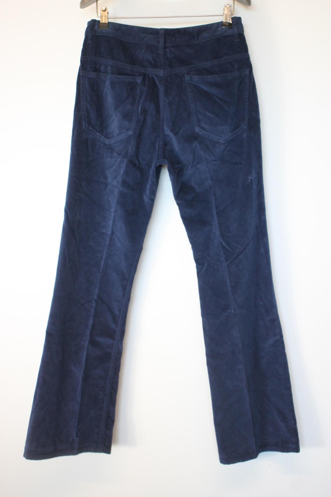 PRADA Ladies Navy Blue Cotton Velvet Bootcut Jeans Size 26 NEW