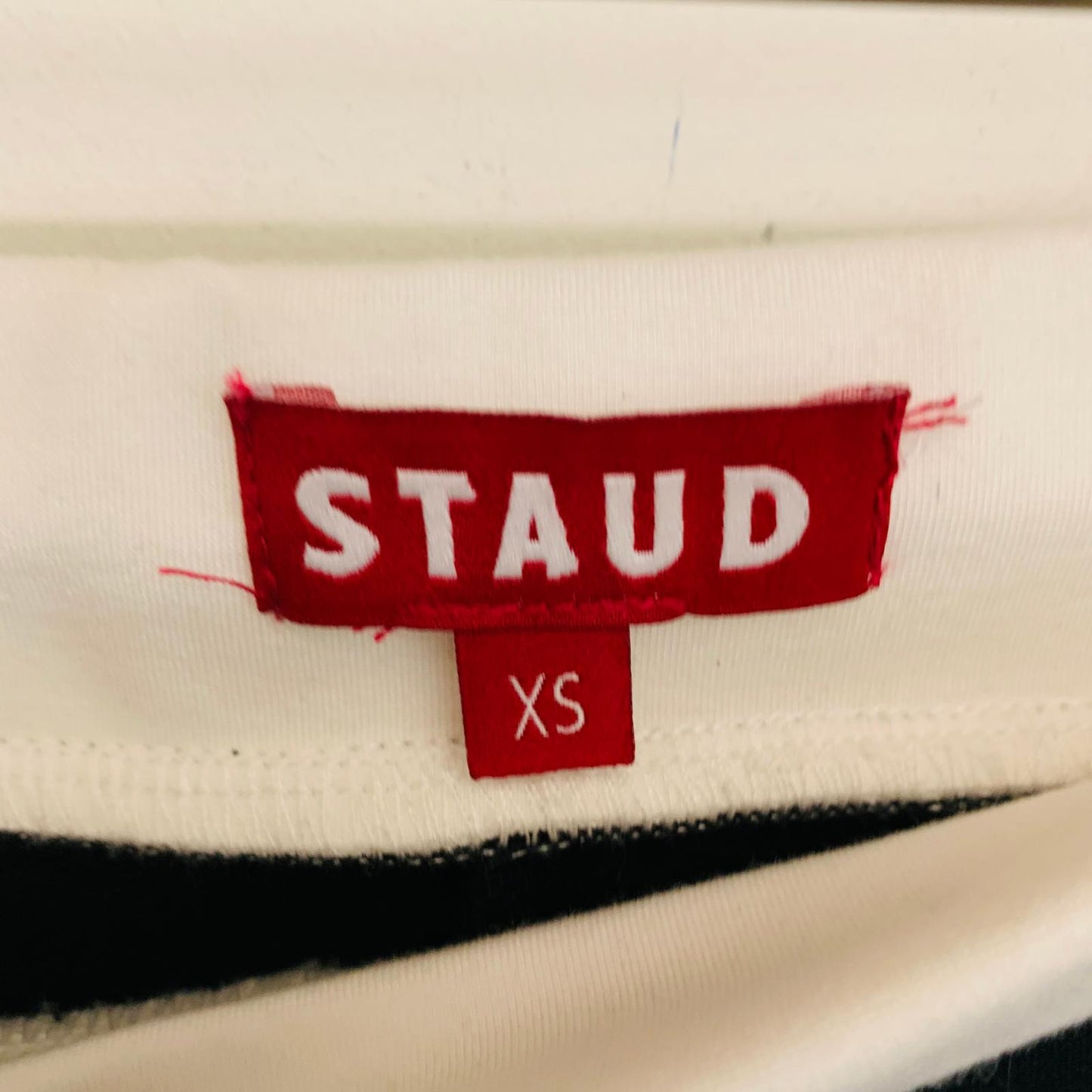 STAUD Black Ladies White Stripe Dress Stretch Trousers High Waist XS W26 NEW