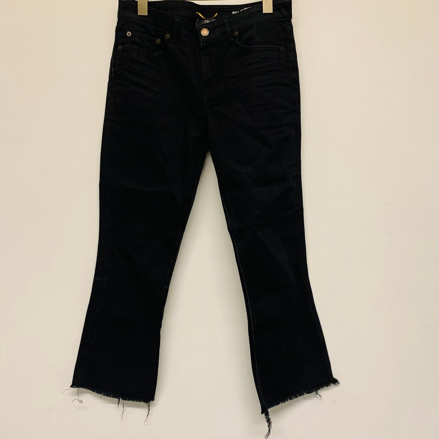 SAINT LAURENT Black Ladies Cropped Tapered Jeans Size UK W30 L25 NEW