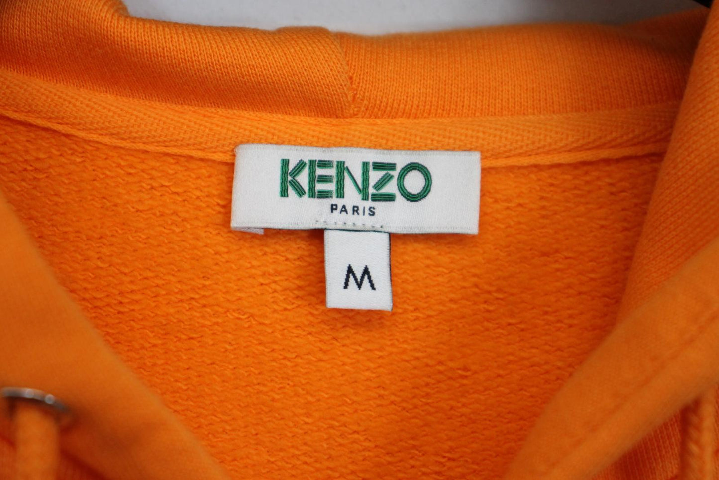 KENZO Men's Orange Cotton Embroidered Bird Zip-Up Hoodie Jumper Size M NEW