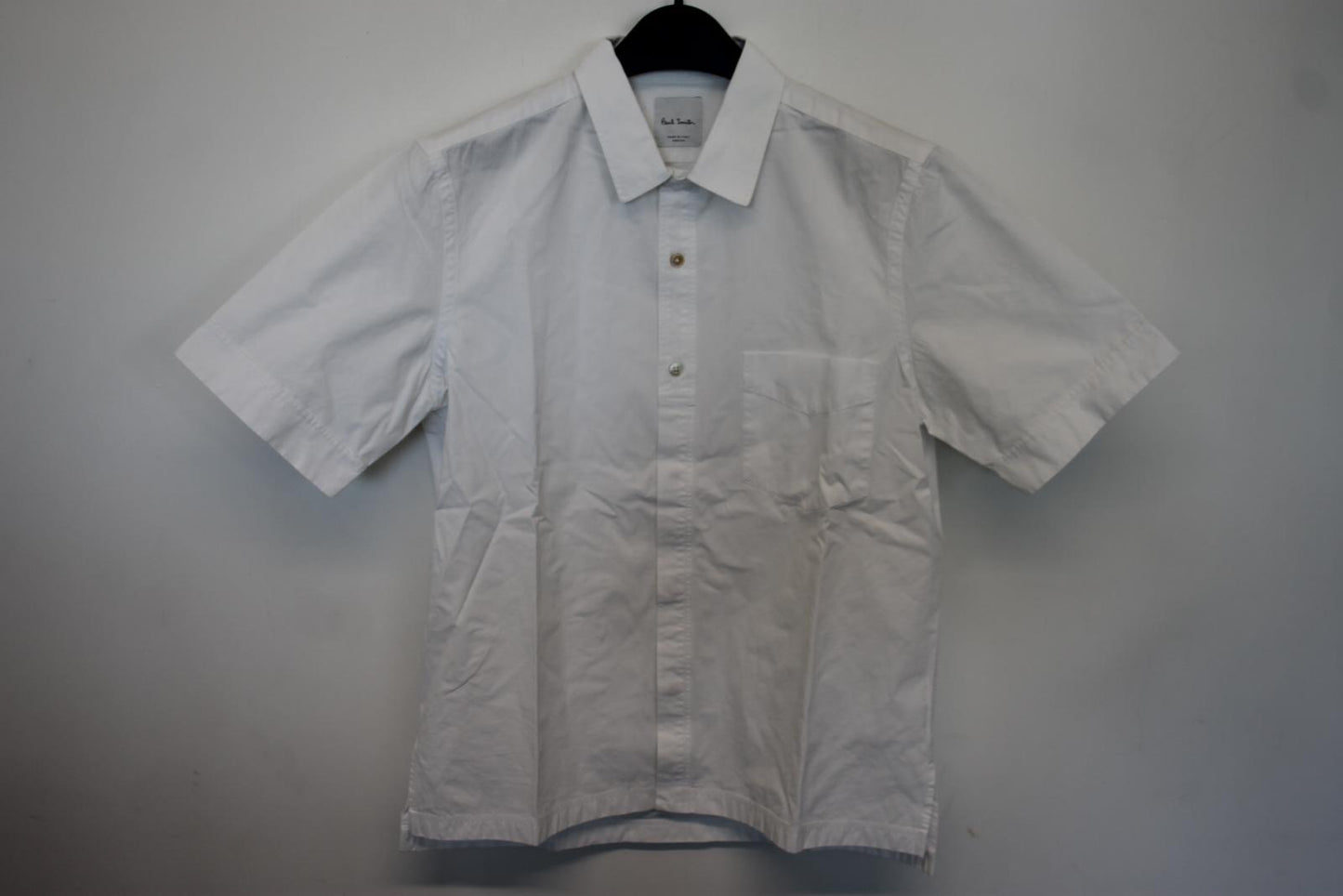 PAUL SMITH Men's White Cotton Short Sleeve Shirt Size M NEW