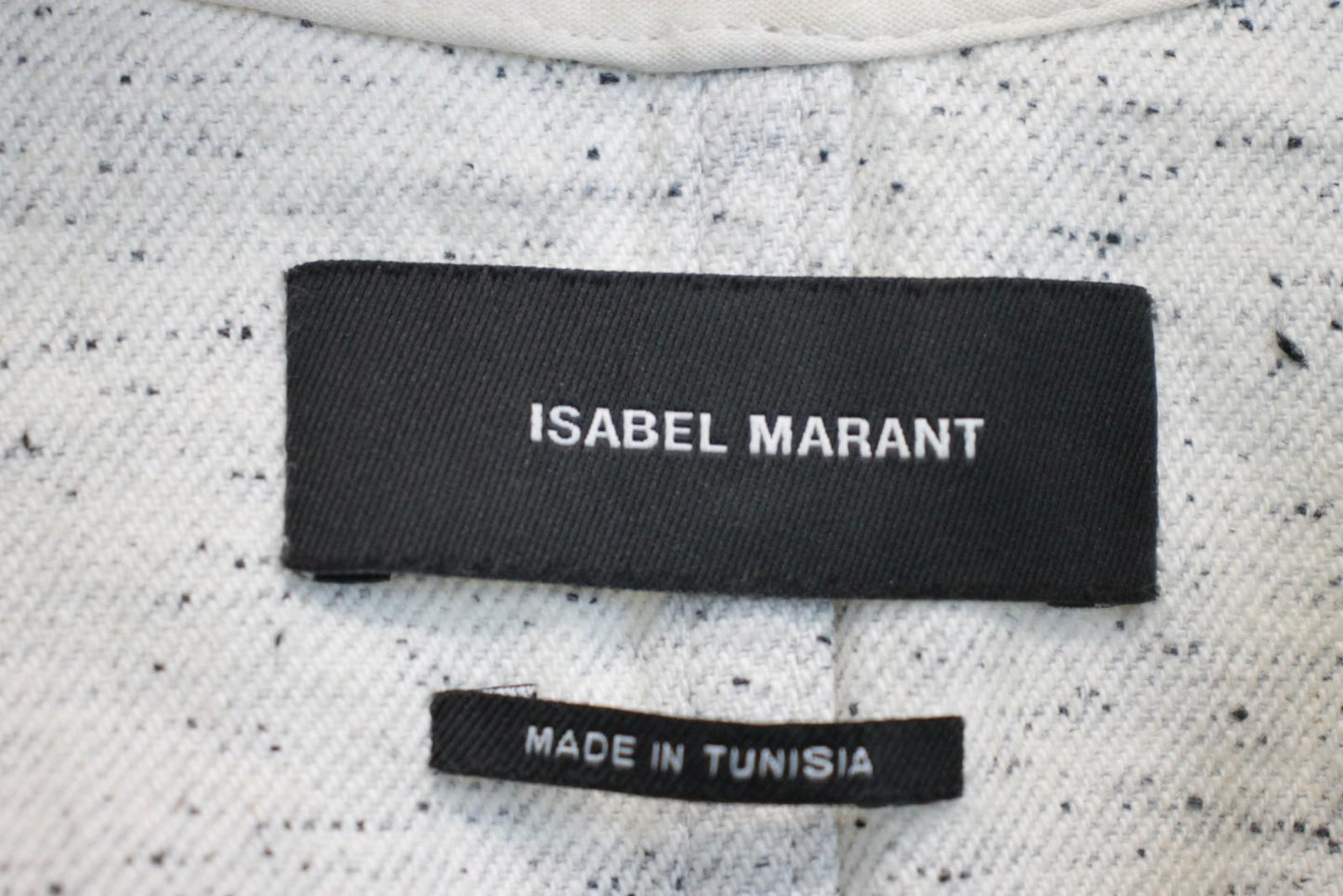 ISABEL MARANT Ladies White/Black Cotton Denim V-Neck Jean Jacket EU36 UK8 NEW