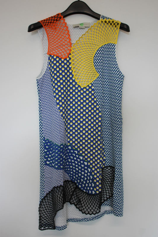 STELLA MCCARTNEY Ladies Multicolour Cotton Asymmetrical Dress EU36 UK8 NEW