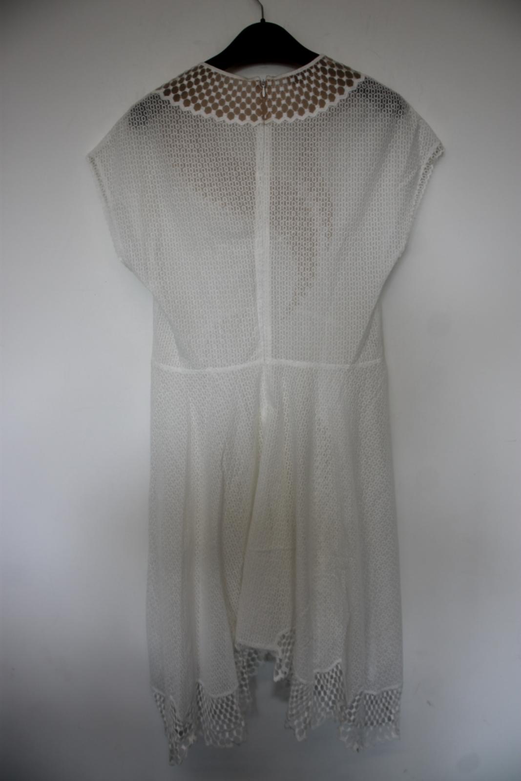 STELLA MCCARTNEY Ladies White Cotton Lace Asymmetrical Dress EU36 UK8 NEW