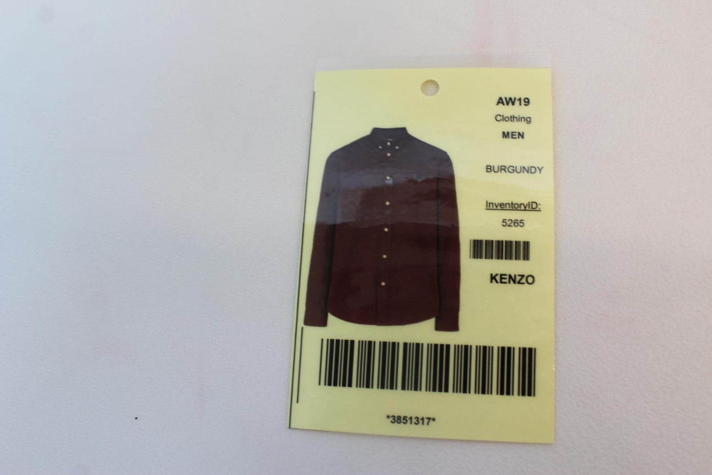 KENZO Men's Burgundy Red Casual Fit Tiger Logo Button Down Cotton Shirt M NEW