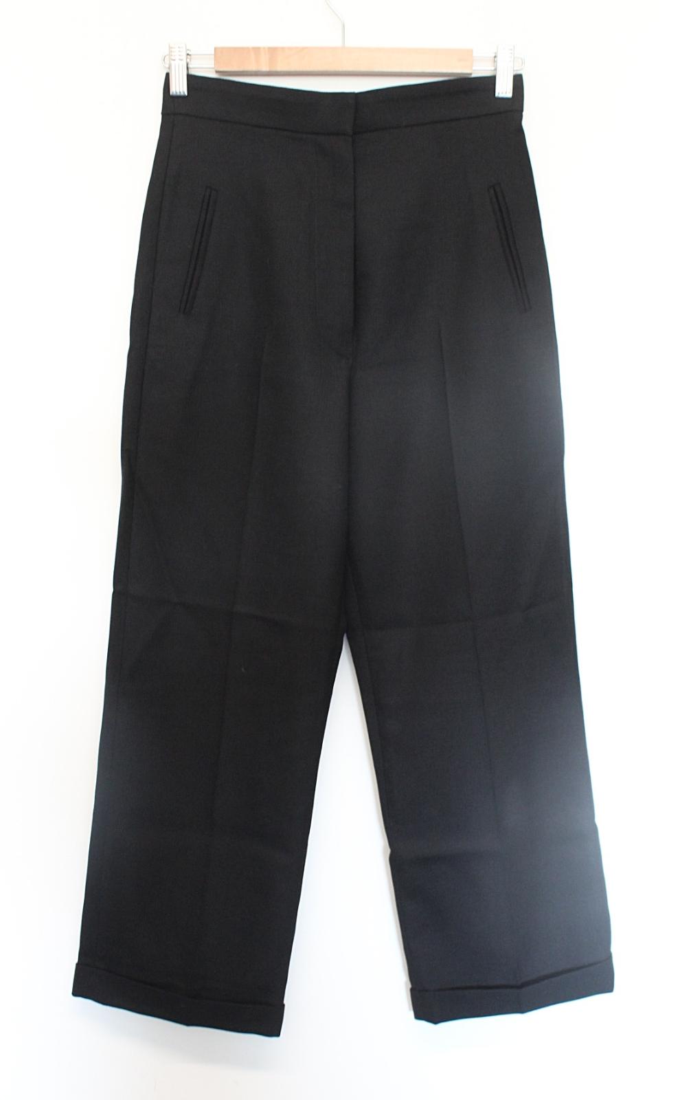 JACQUEMUS Ladies Le Rivera Black Zip Cropped Wool Trousers EU36 UK8 W27 L24 NEW