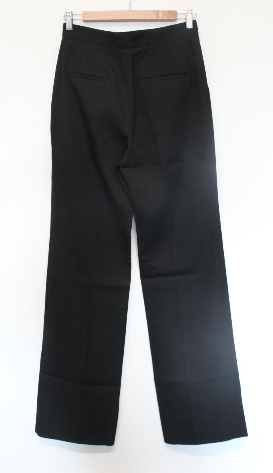 GIVENCHY Ladies Black High Waist Wide Leg Wool Trousers EU38 UK10 W29 L36 NEW