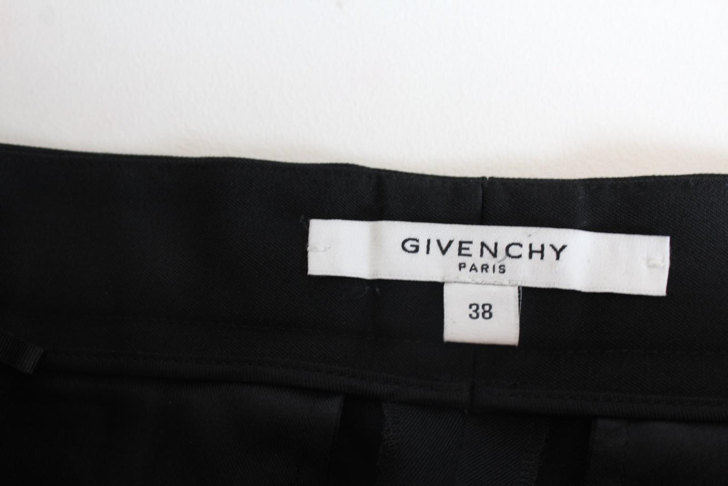 GIVENCHY Ladies Black High Waist Wide Leg Wool Trousers EU38 UK10 W29 L36 NEW