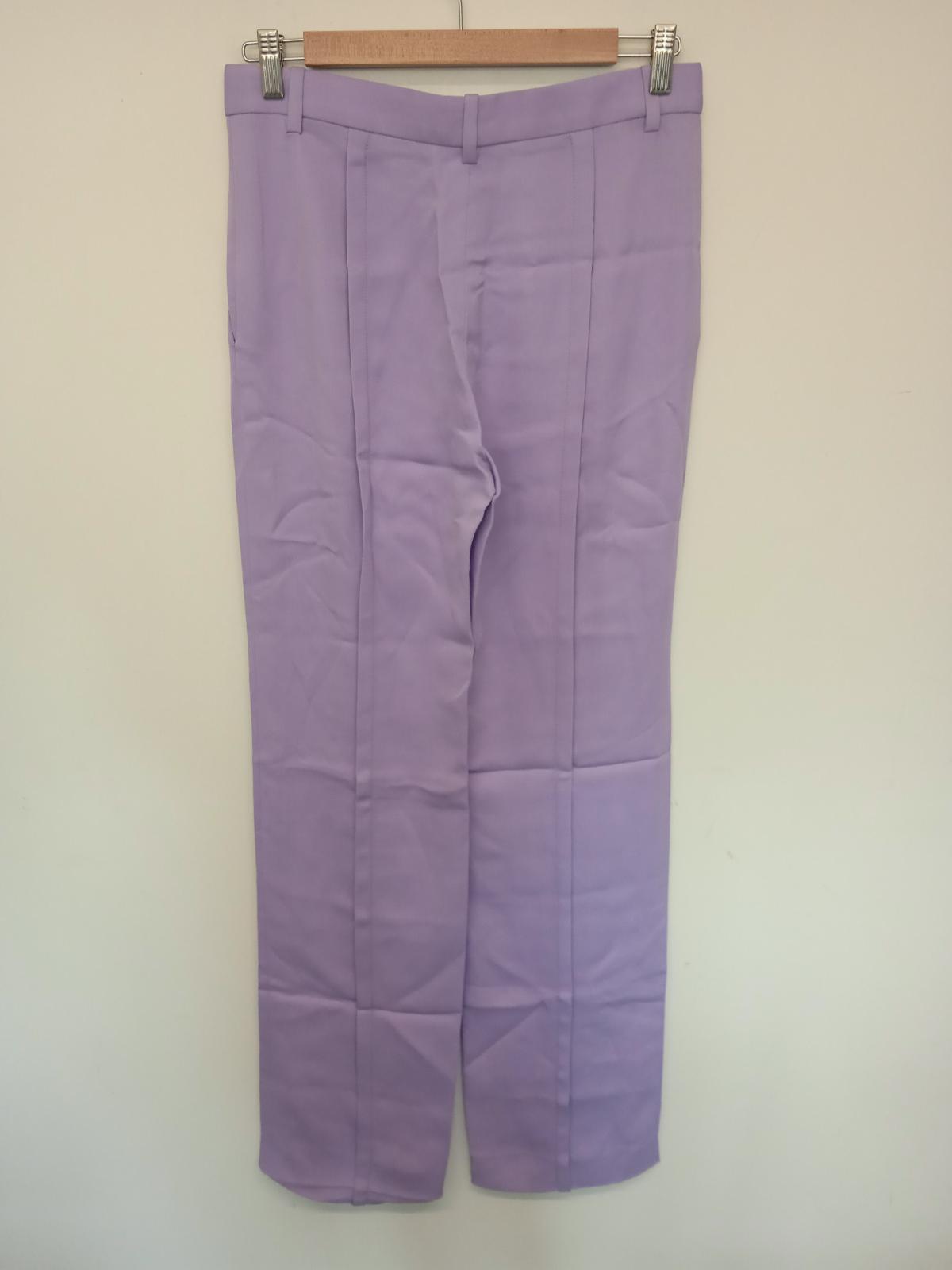 VERSACE Ladies Jacaranda Purple Slim Leg High Waist Trousers IT38 UK6 NEW