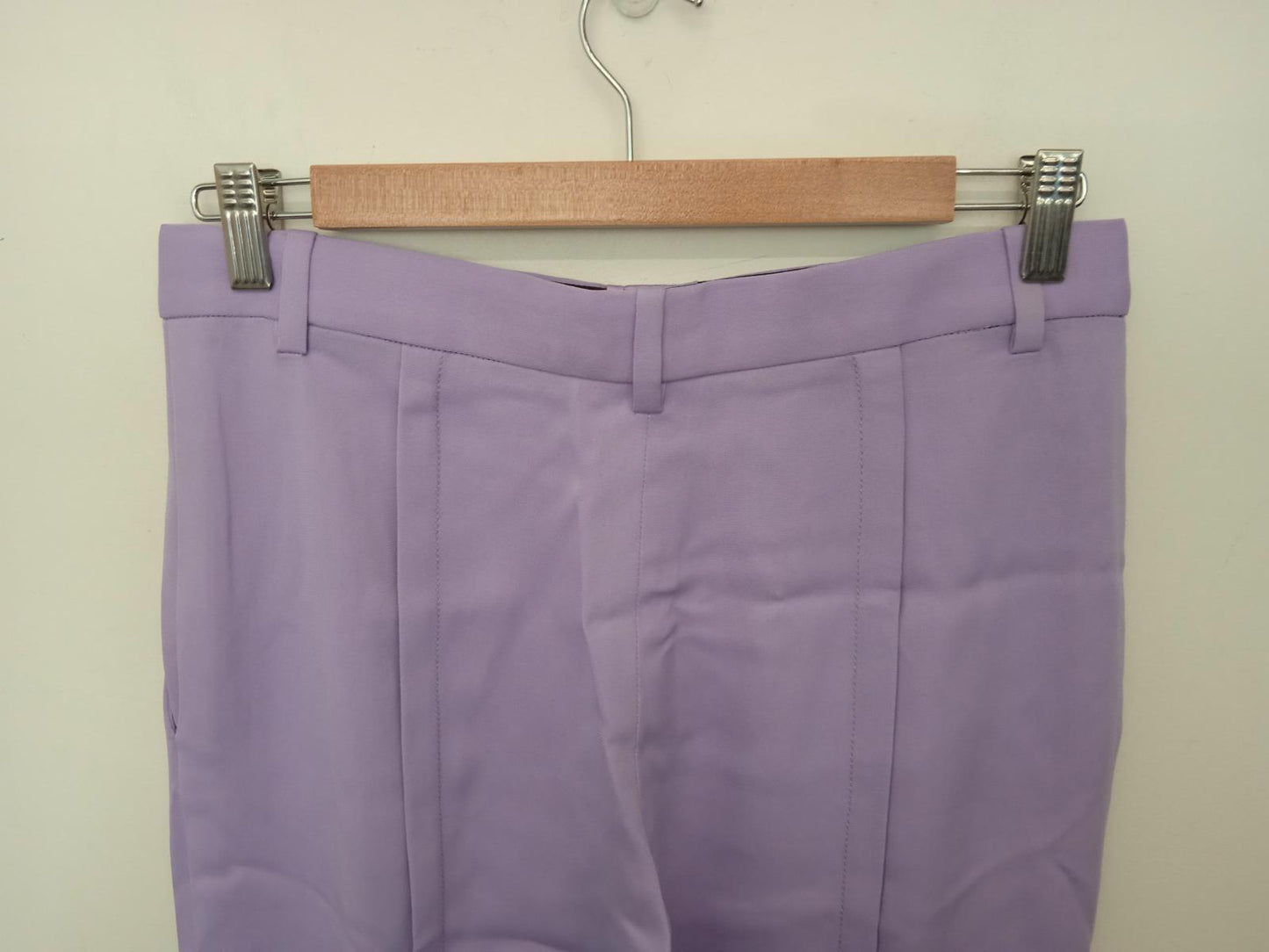VERSACE Ladies Jacaranda Purple Slim Leg High Waist Trousers IT38 UK6 NEW